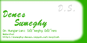 denes sumeghy business card